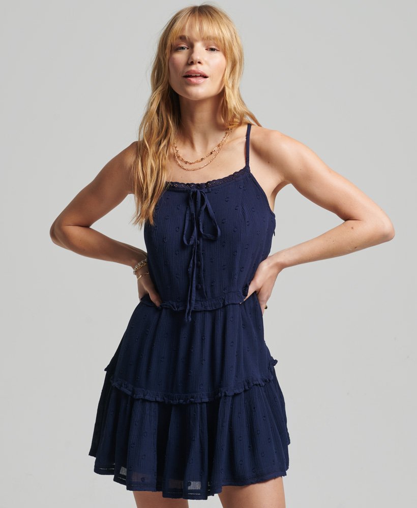 ヴィンテージ ブロデリー キャミドレス(ネイビー)