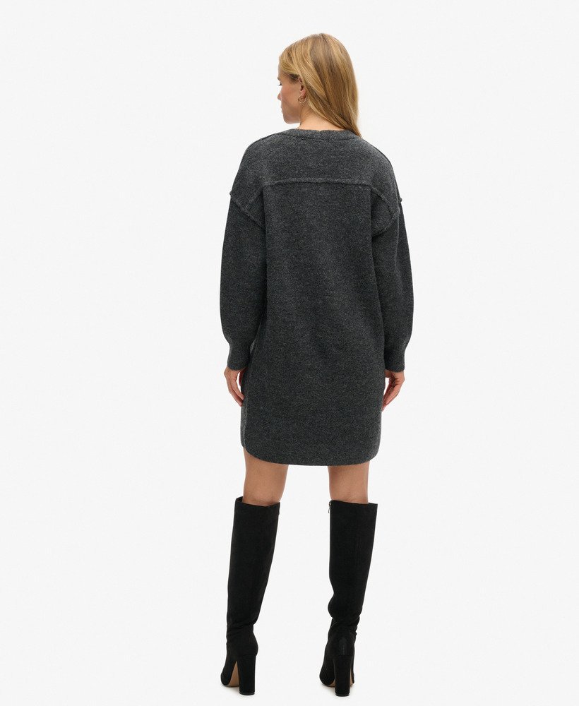 アイアンゲート グレーマールのvネックニットジャンパードレス