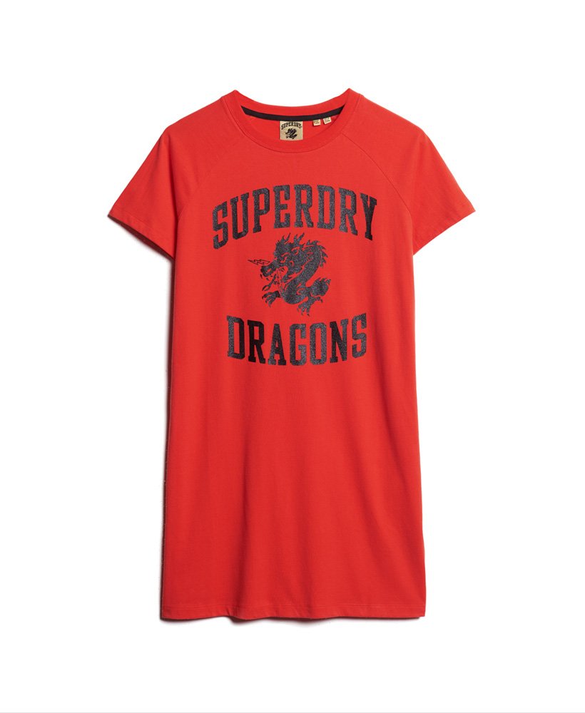 cnyグラフィックtシャツドレス(サンセットレッド)