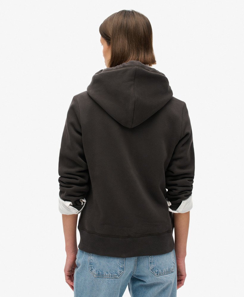 エッセンシャル ロゴ ジップ パーカー(bison black)