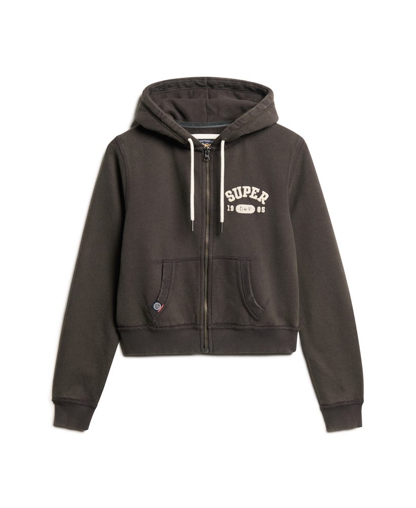 アスレチック エッセンシャルズ リラックス クロップ ジップ フーディー(bison black)