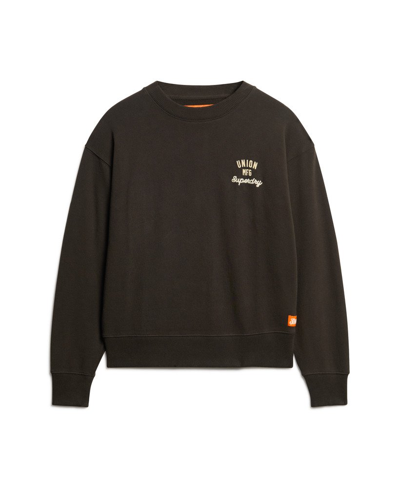 ワークウェア グラフィック ルーズ スウェットシャツ(bison black)