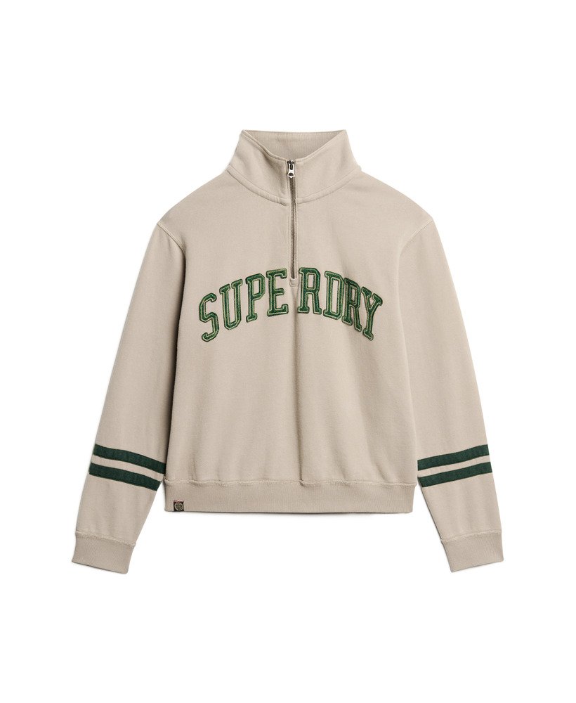 アスレチック エッセンシャルズ アップリケ ハーフジップ スウェットシャツ(コブルストーン グレー)
