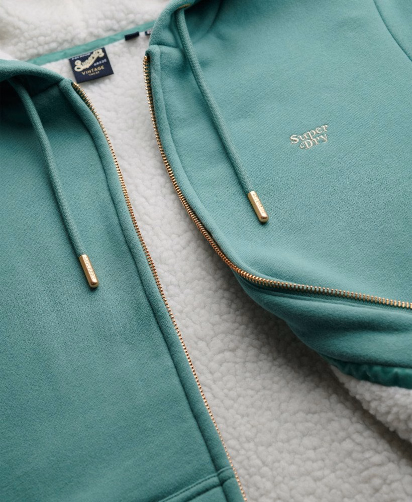 必須のボア裏地付きジップアップパーカー