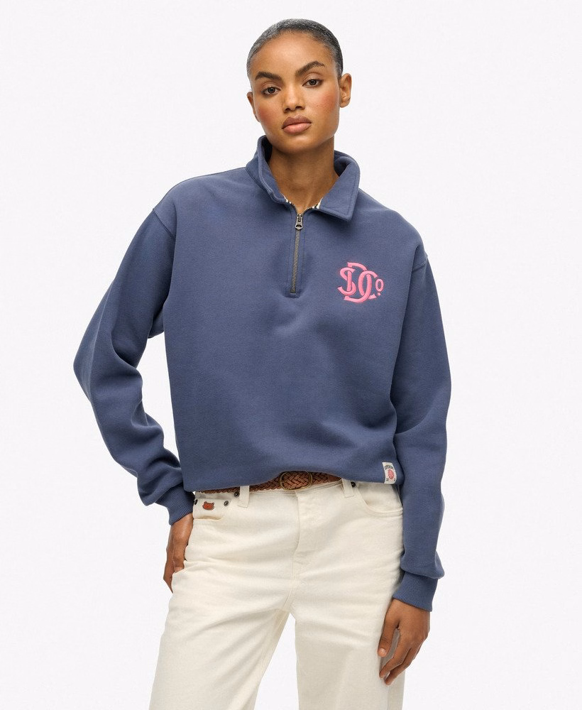 SD&Co. 襟付きハーフジップスウェットシャツ