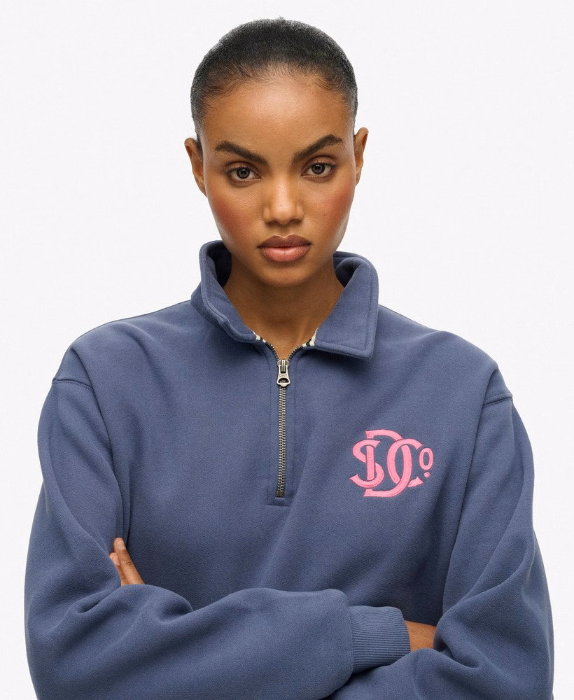 SD&Co. 襟付きハーフジップスウェットシャツ