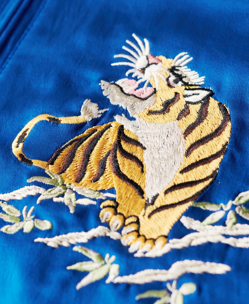 スカジャン刺繍ボンバージャケット(ドジャーブルー)