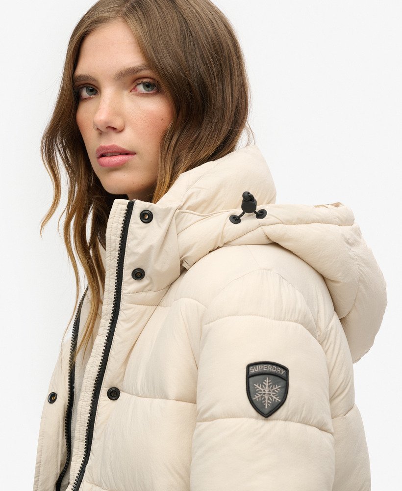 フェイクファー ショートフード パファージャケット(レインデイ グレー)