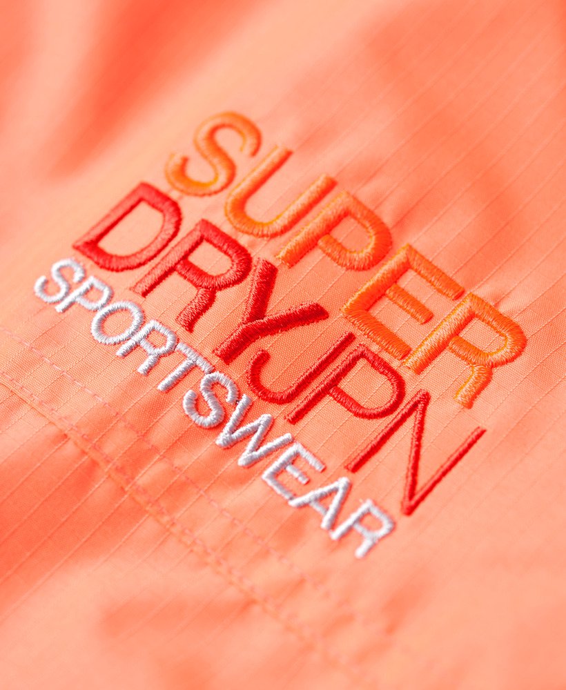 パステルカラーのコーラルカラーのフード付き刺繍入りsdウィンドブレーカージャケット