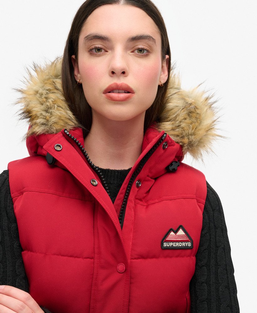 エベレスト フェイクファー ジレ(バーンドアレッド)