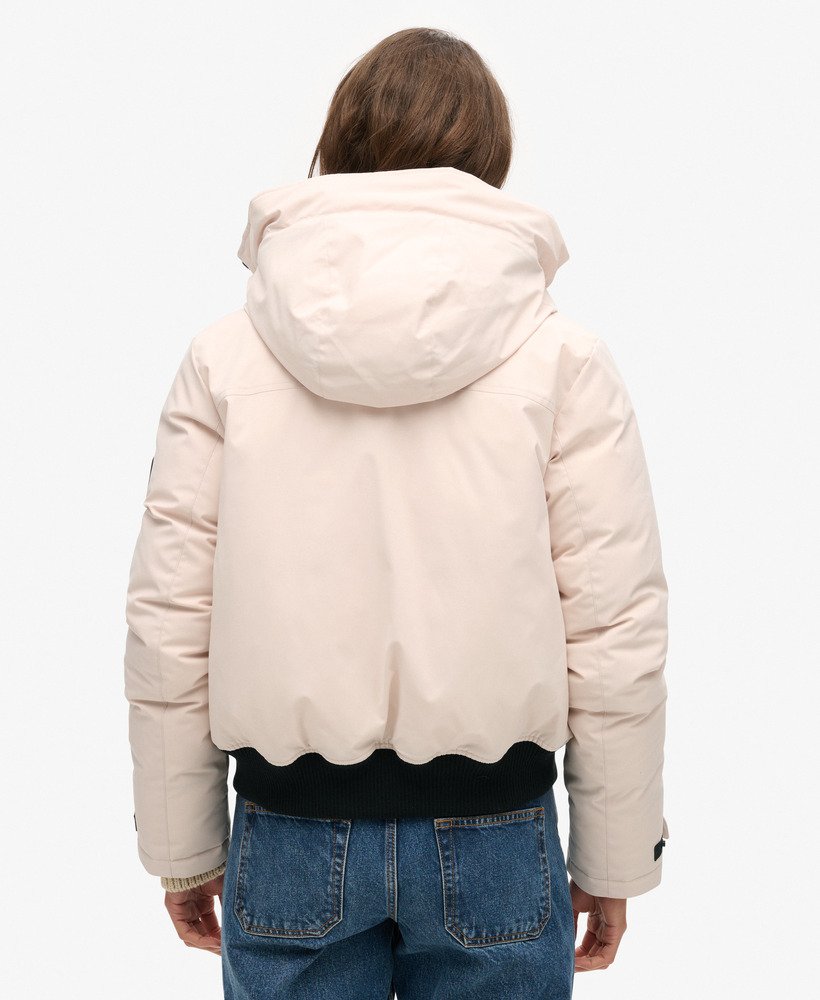 オフグレーのシティ パッド入りボンバージャケット