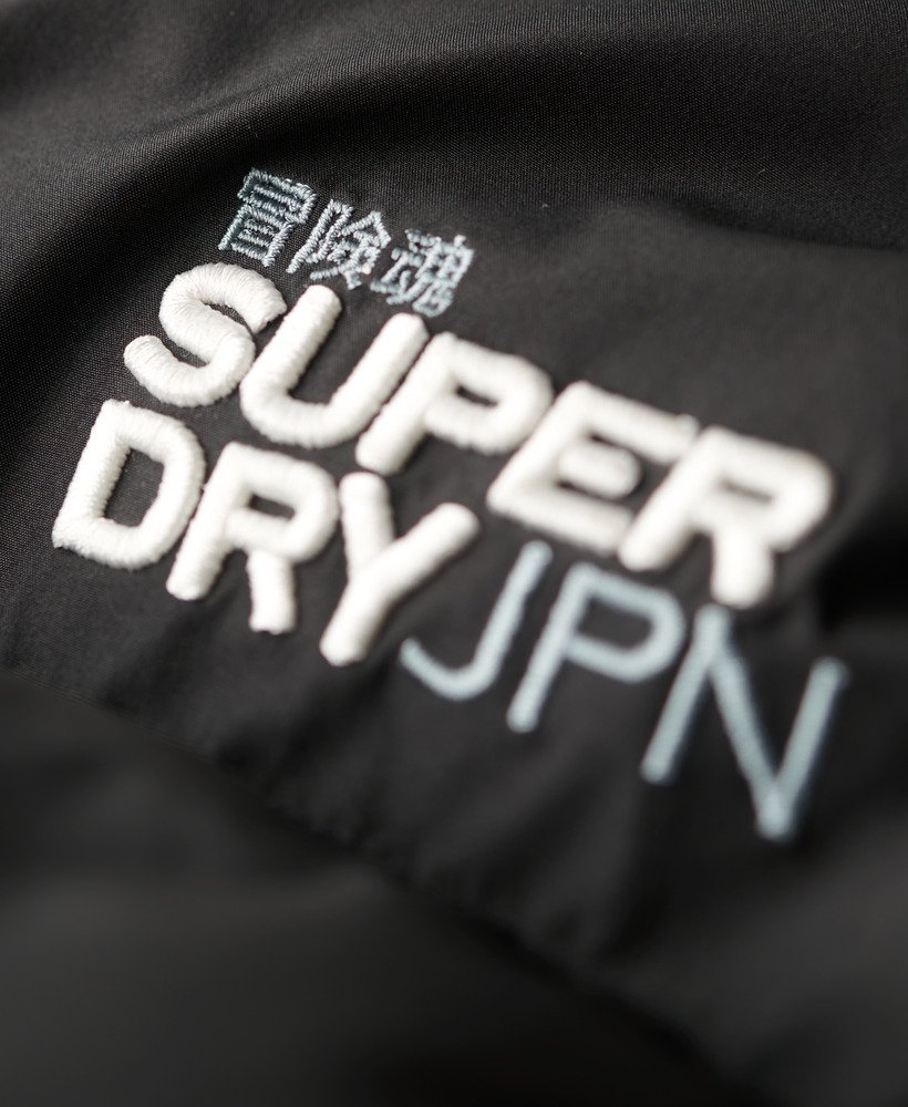 フード付きパッド入りスポーツパファージャケット(ブラック)