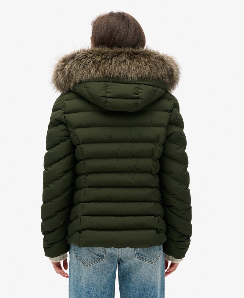 フジ フェイクファー フード付き パッド入り ジャケット サープラスグッズ オリーブグリーン