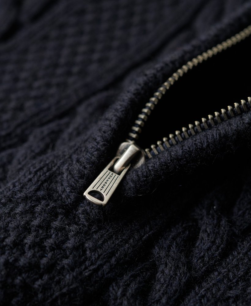 ヴィンテージ ジェイコブ ケーブルニット ハーフジップ ジャンパー(エクリプス ネイビー)