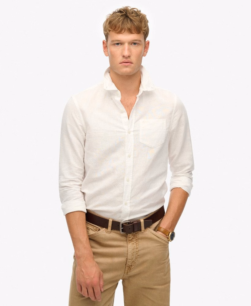 コットンリネン長袖シャツ