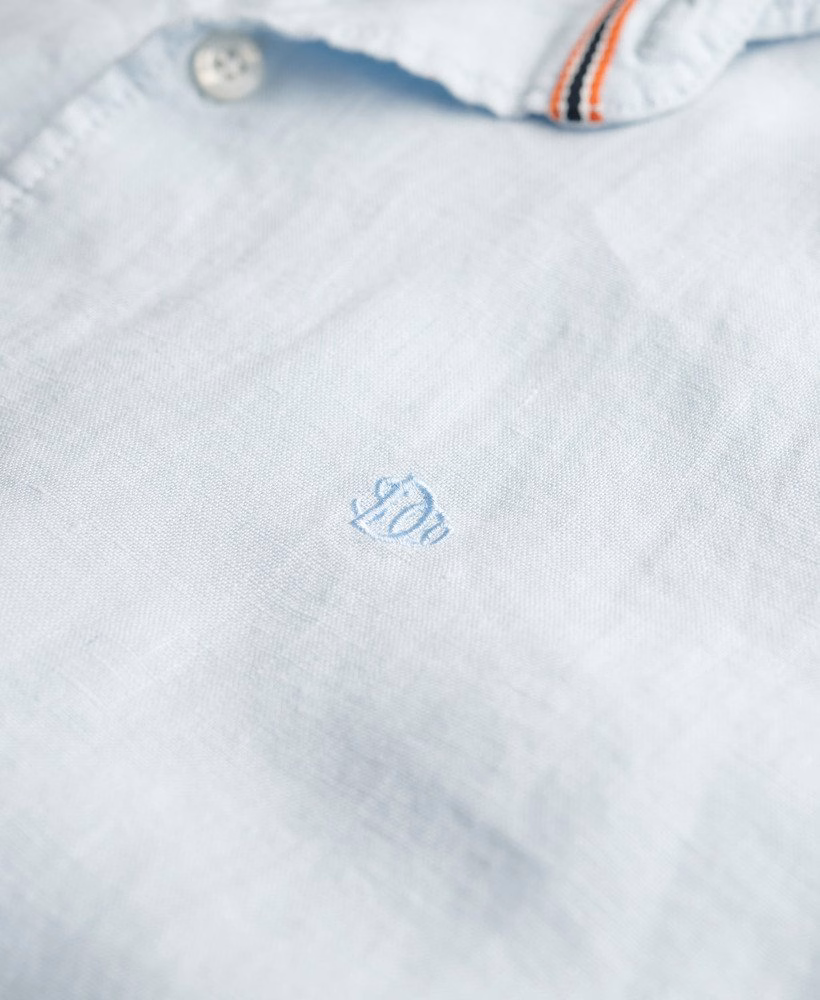 刺繍入りバケーションリネンシャツ