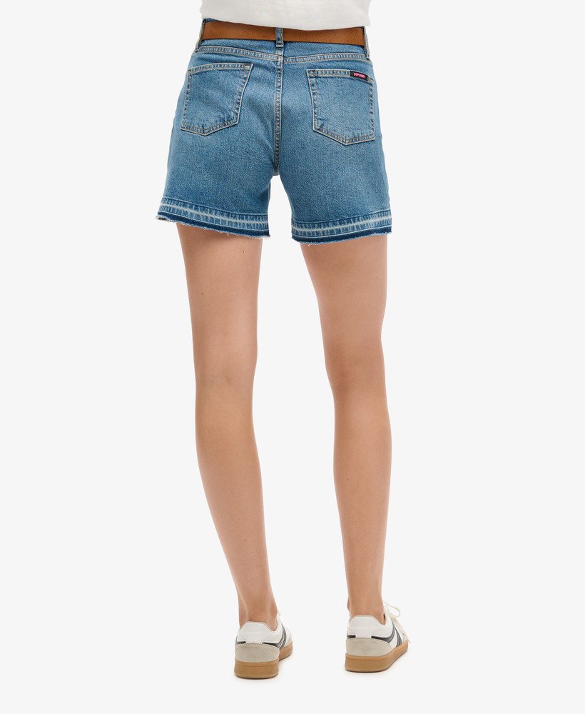 フルトン ヴィンテージブルーのミッドライズ カットオフ ショートパンツ