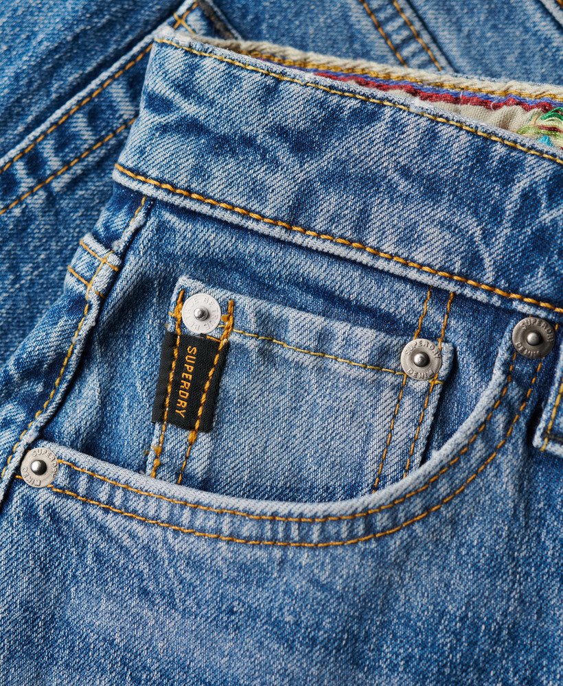フルトン ヴィンテージブルーのミッドライズ カットオフ ショートパンツ