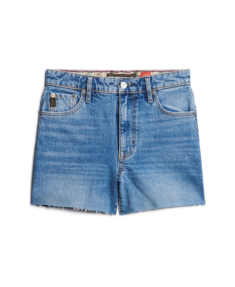 フルトン ヴィンテージブルーのミッドライズ カットオフ ショートパンツ