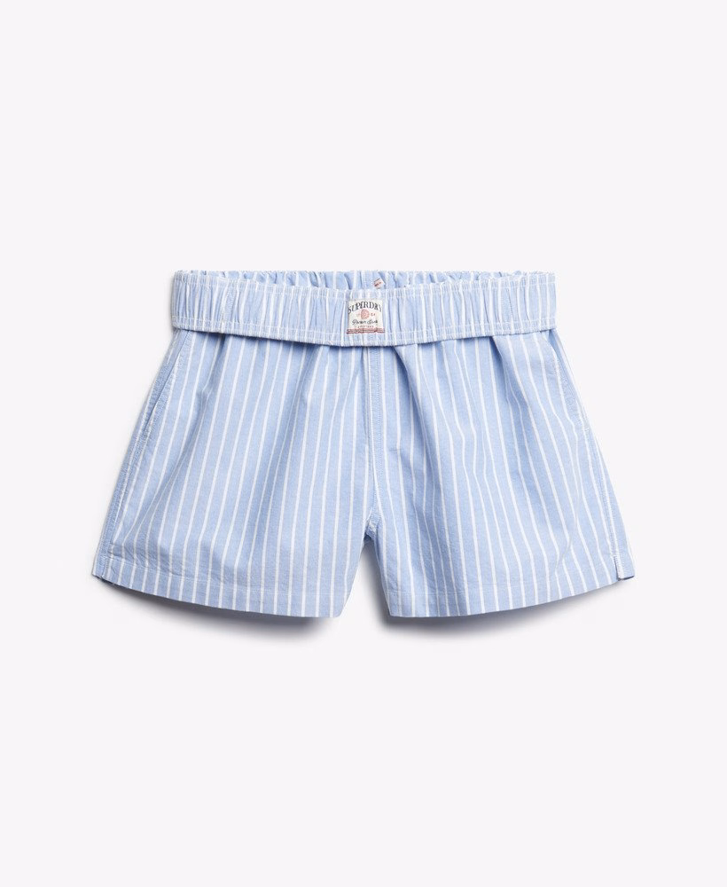 オーガニックコットンストライプ柄伸縮性ショートパンツ
