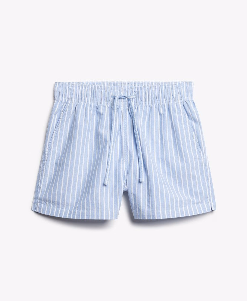 オーガニックコットンストライプ柄伸縮性ショートパンツ