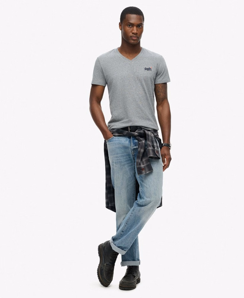 オーガニックコットン製クラシックVネックTシャツ