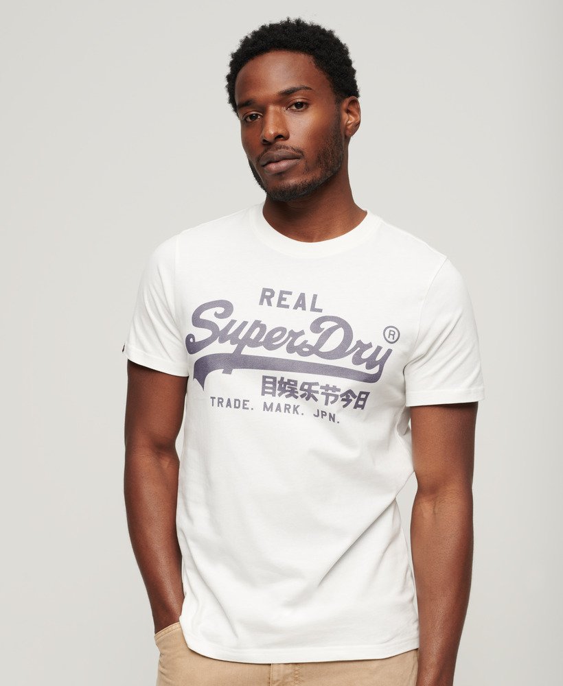 エクリュのヴィンテージロゴtシャツ