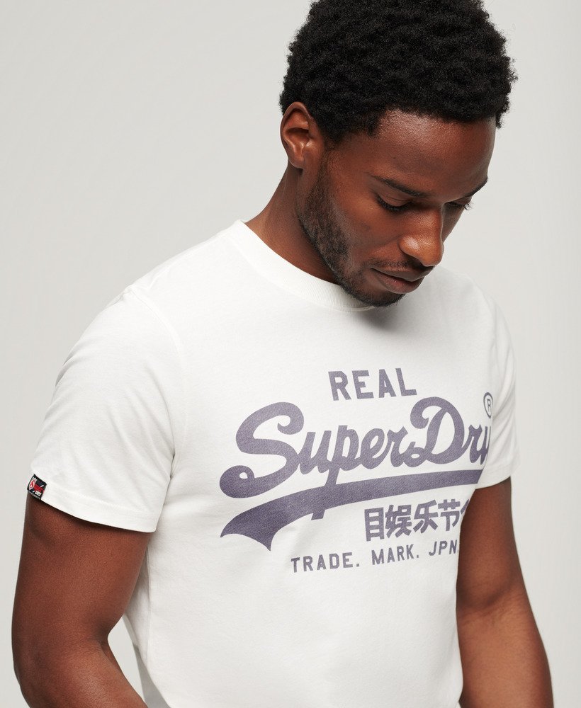 エクリュのヴィンテージロゴtシャツ