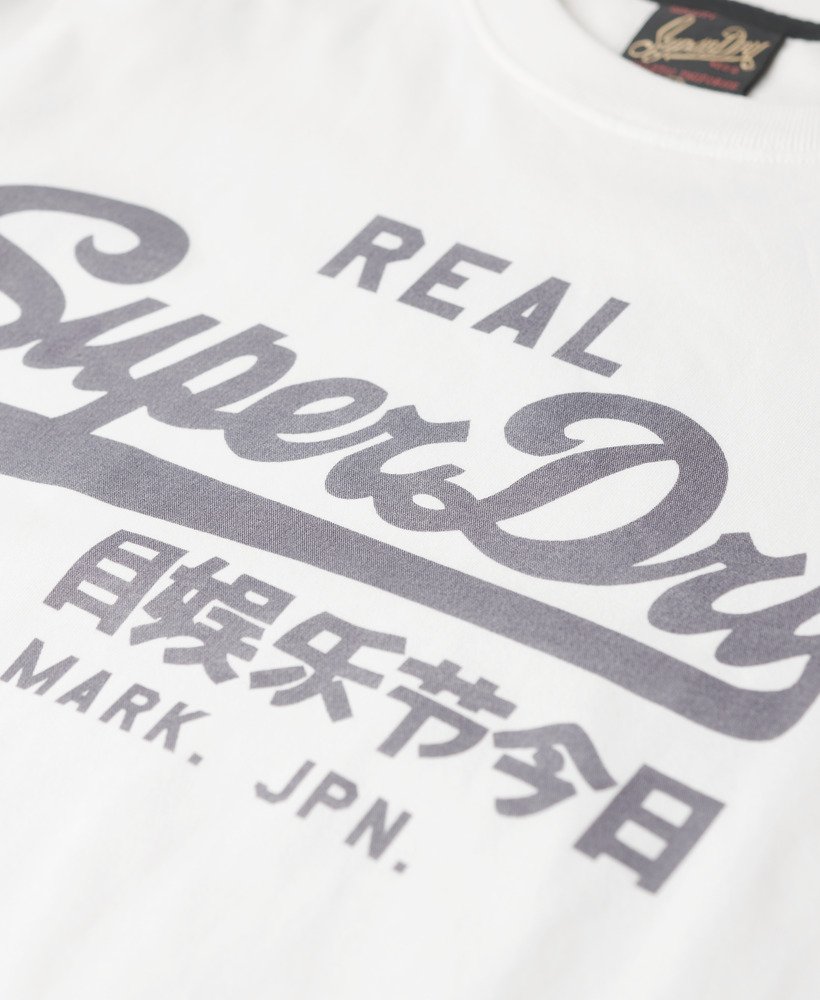 エクリュのヴィンテージロゴtシャツ
