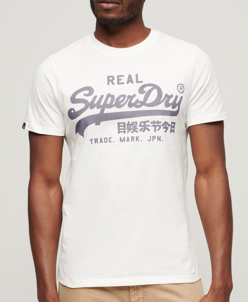 エクリュのヴィンテージロゴtシャツ