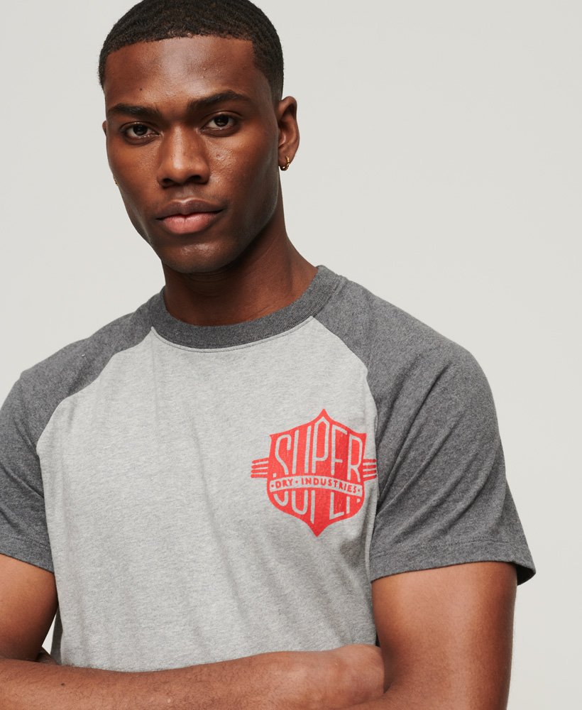 オーガニックコットン ラグランtシャツ(グレーマーブルリッチチャコールマーブル)