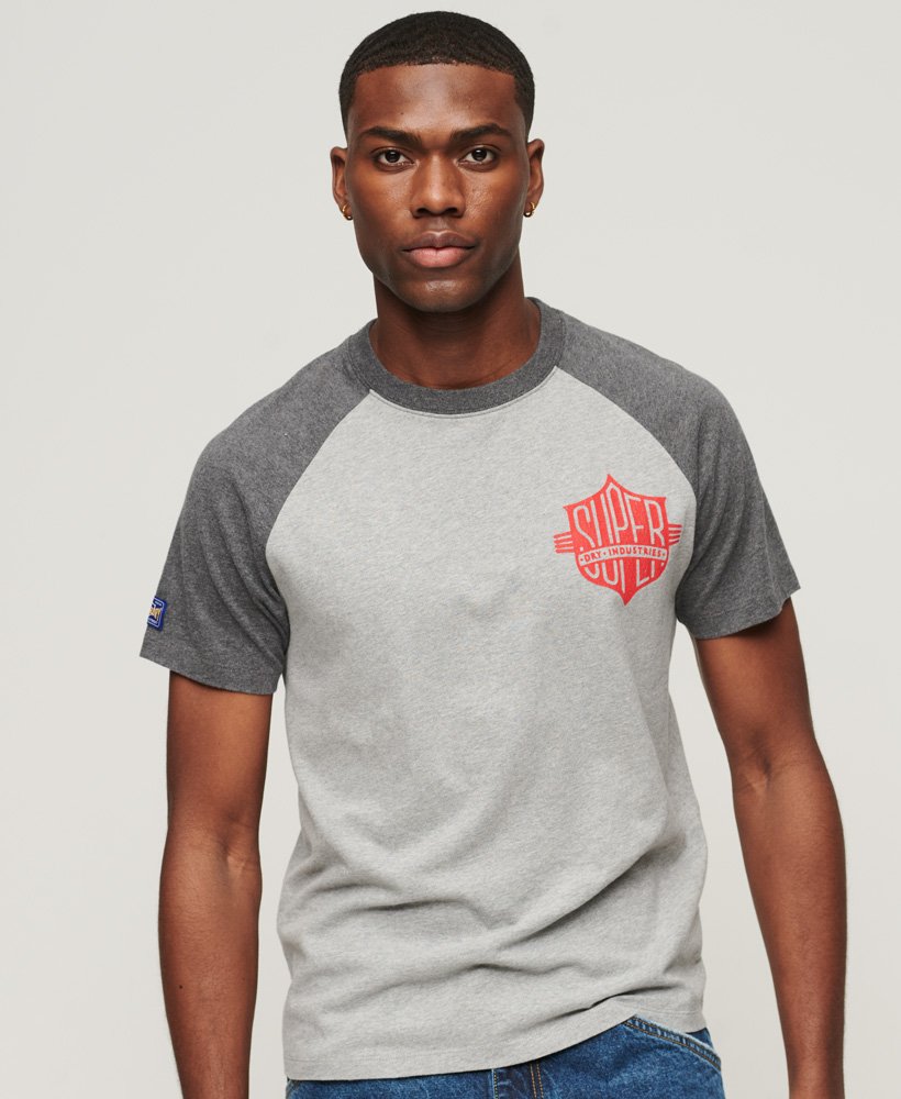 オーガニックコットン ラグランtシャツ(グレーマーブルリッチチャコールマーブル)