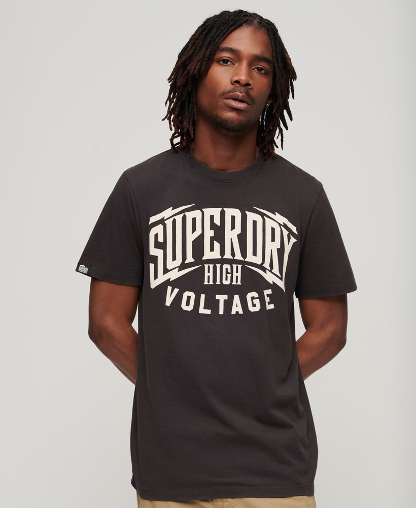 ブラックアウト ロック グラフィック tシャツ(カーボングレー)