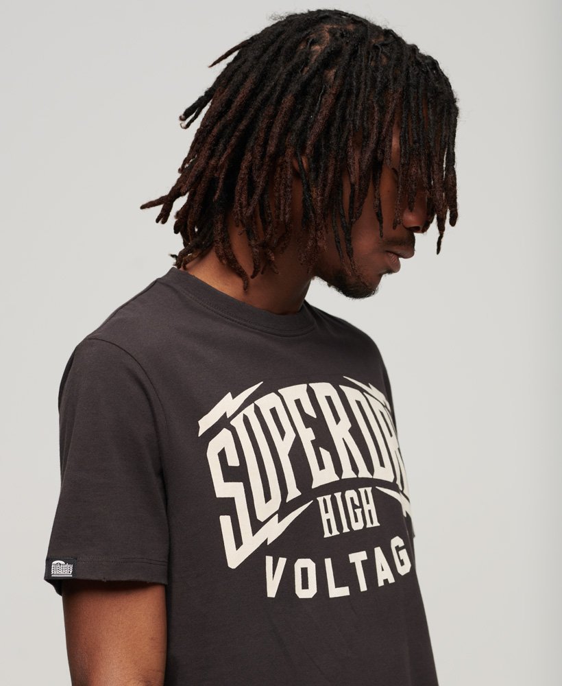ブラックアウト ロック グラフィック tシャツ(カーボングレー)