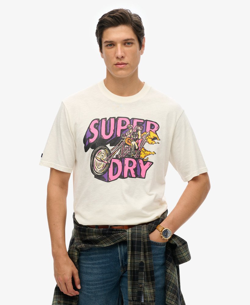 モーターレトログラフィックtシャツ(ニューチョークホワイト)