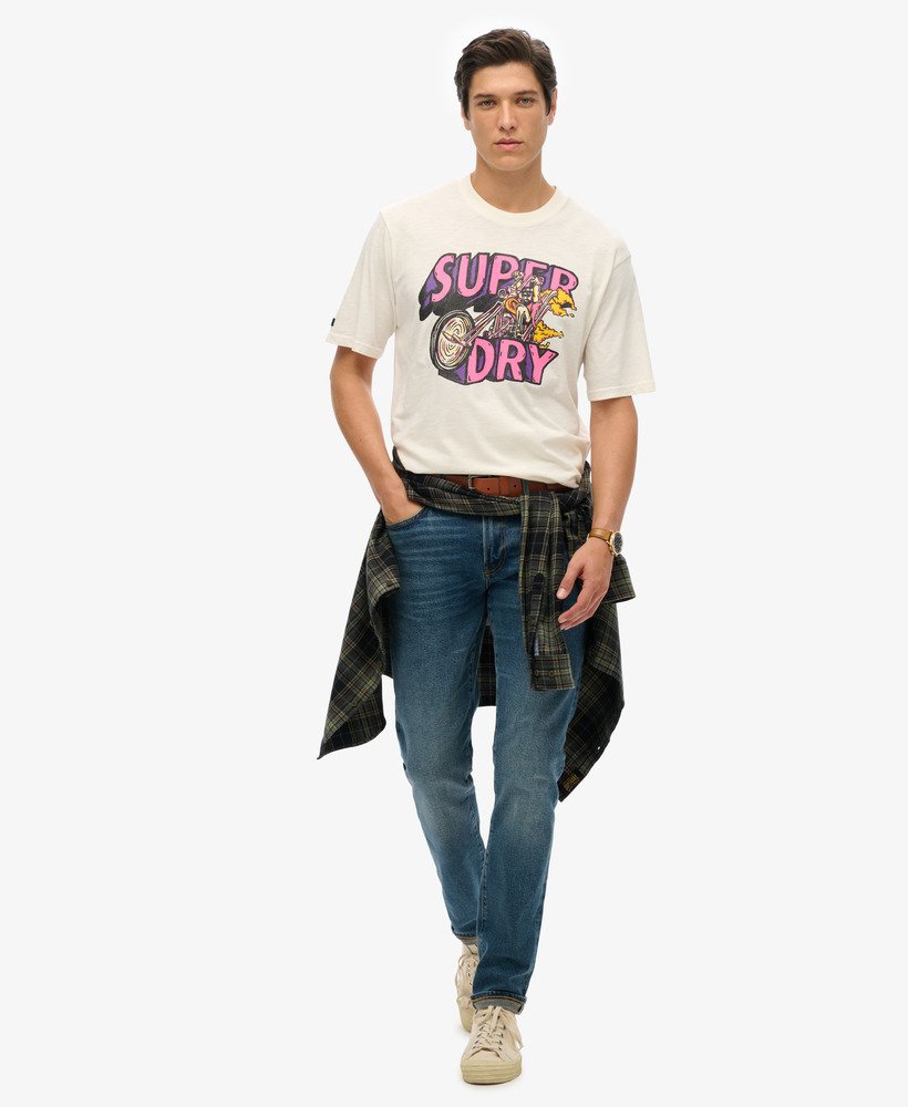 モーターレトログラフィックtシャツ(ニューチョークホワイト)