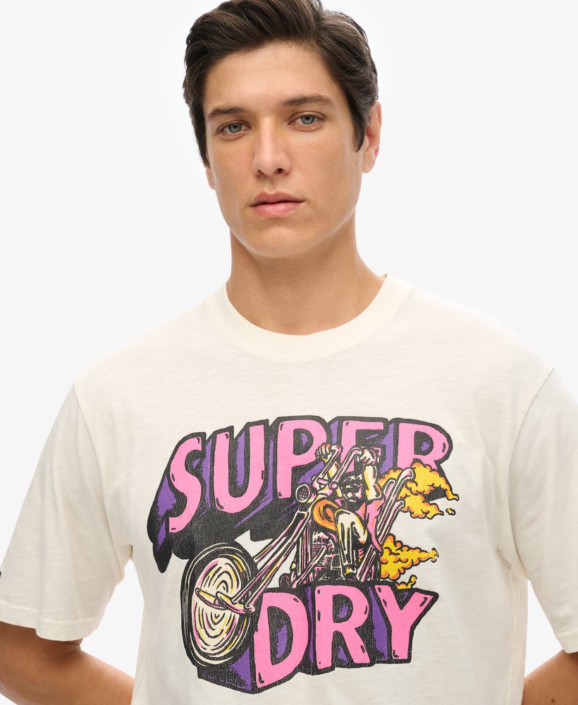 モーターレトログラフィックtシャツ(ニューチョークホワイト)