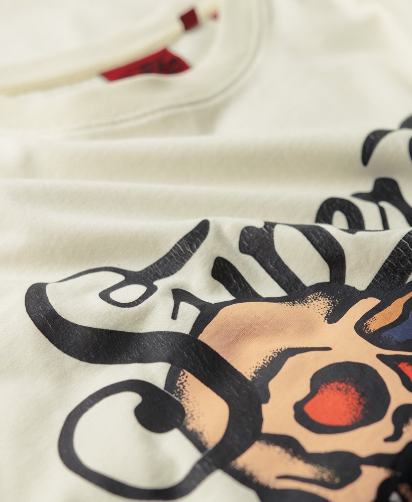 タトゥー スクリプト フロントプリント tシャツ(オフホワイト)