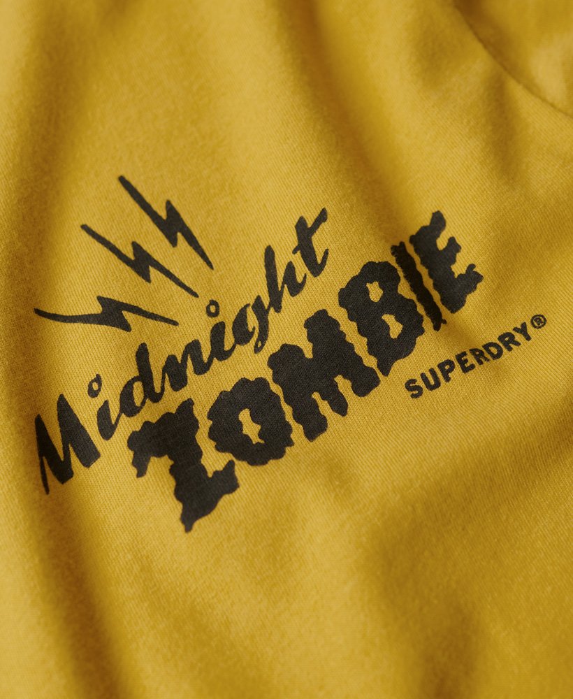 ブラックアウト ロック グラフィック tシャツ(オイルイエロー)