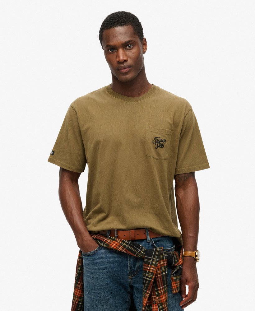 オーバーサイズ タトゥー バックプリント tシャツ(カーキ)