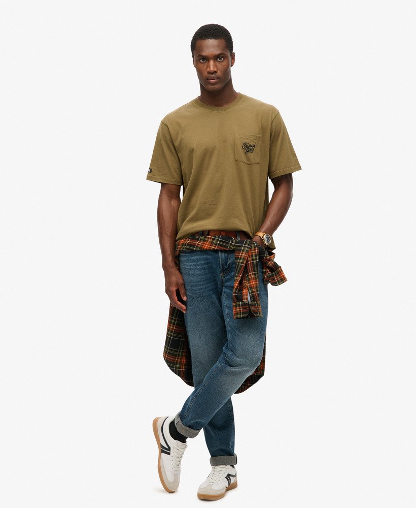 オーバーサイズ タトゥー バックプリント tシャツ(カーキ)