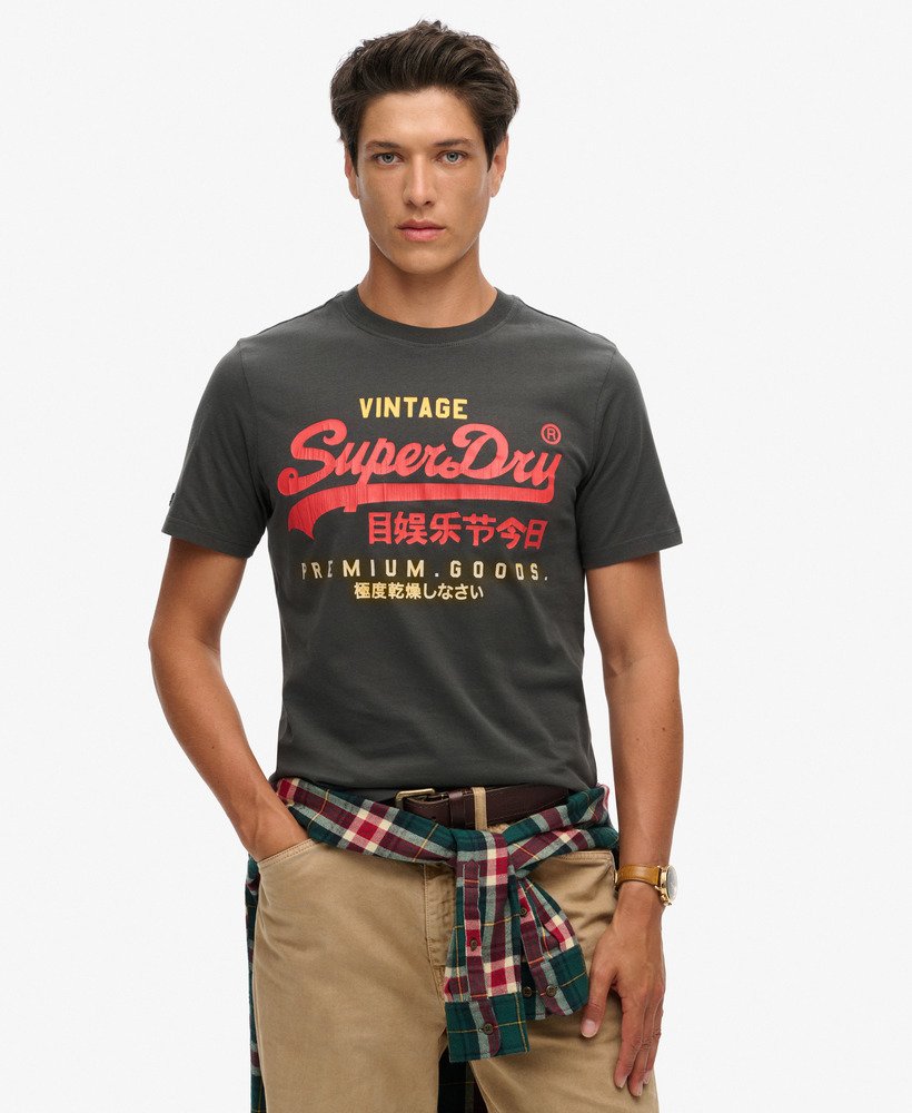 クラシックなヴィンテージロゴ ヘリテージtシャツ(ウォッシュドブラック)