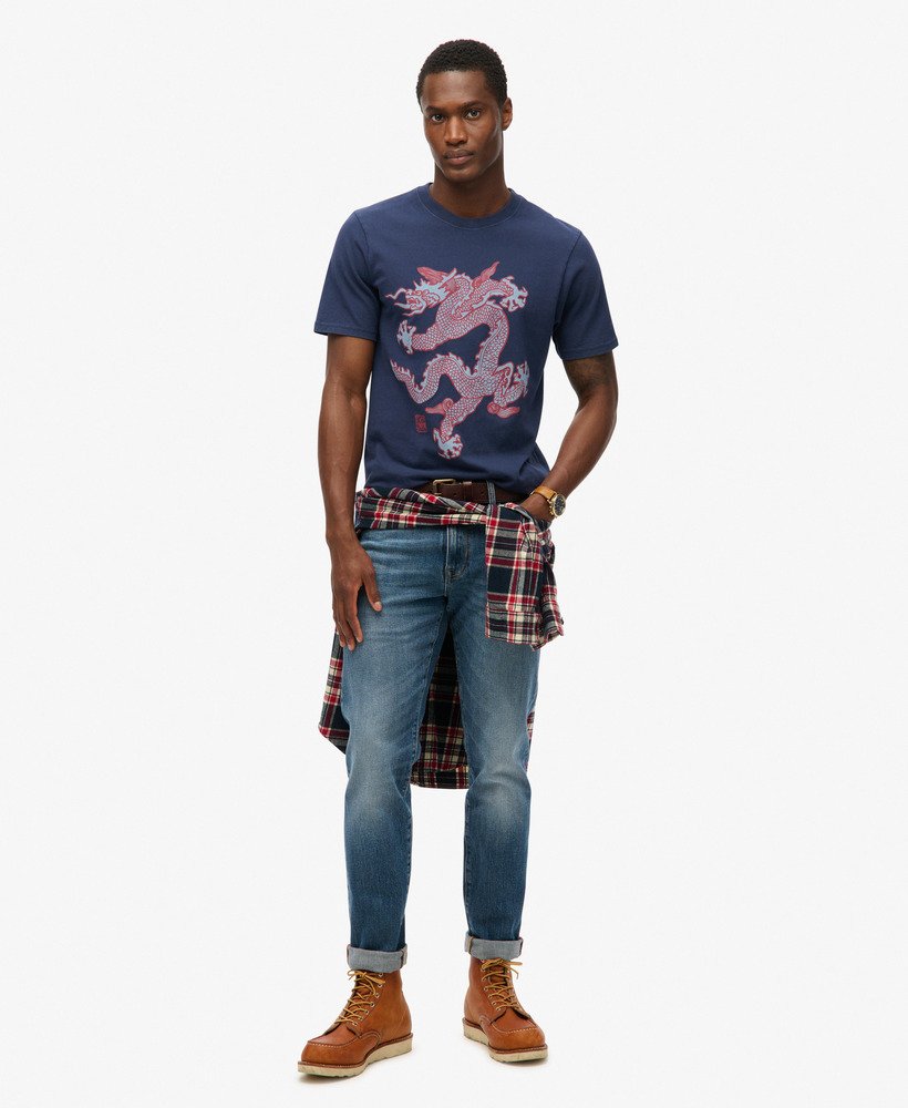 superdry x komodo ヴィンテージ tシャツ(最高級ネイビー)