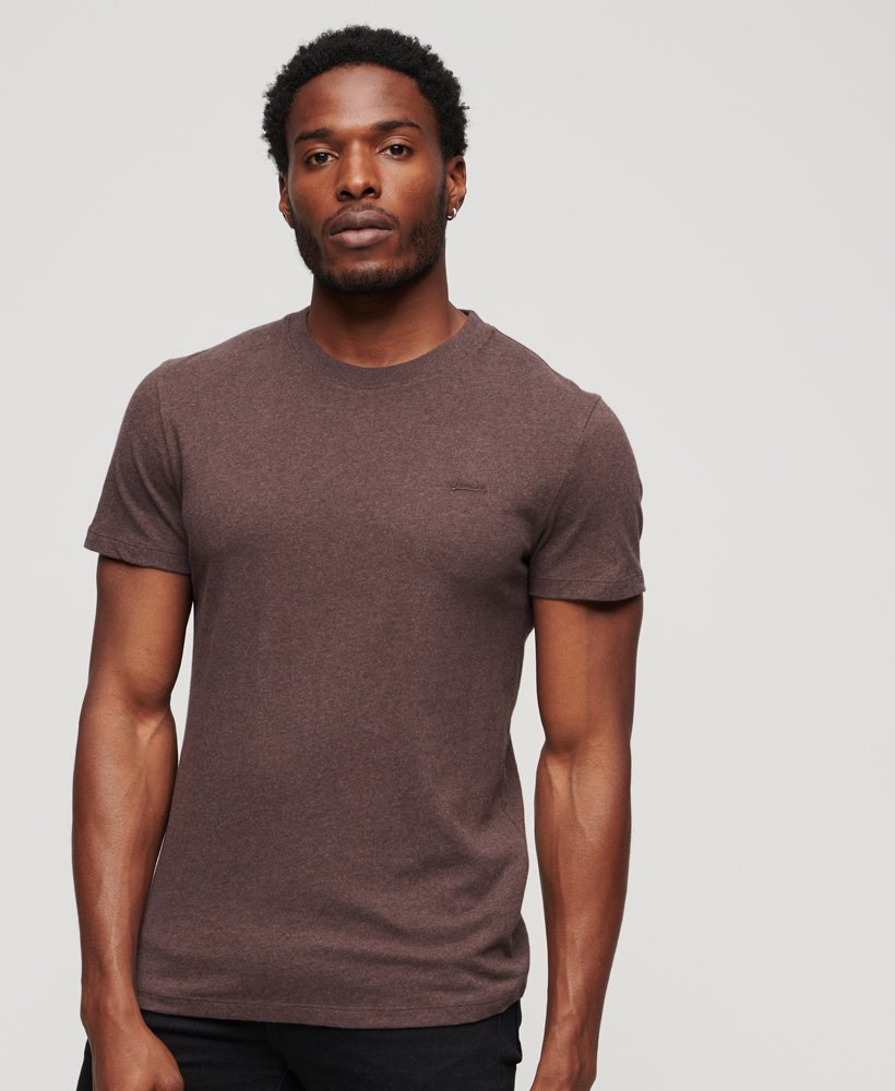 オーガニックコットン エッセンシャル スモール ロゴ tシャツ(リッチブラウンマーブル)