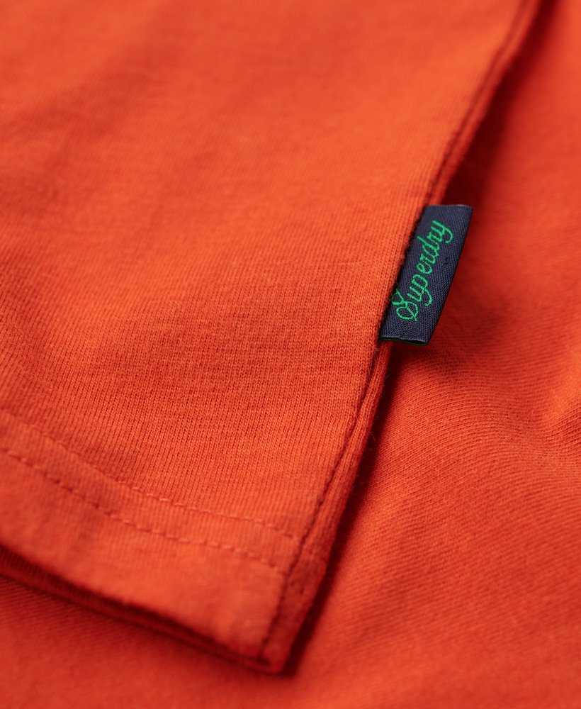 ヴィンテージロゴ刺繍tシャツ(デニムカラー:ラストオレンジ)