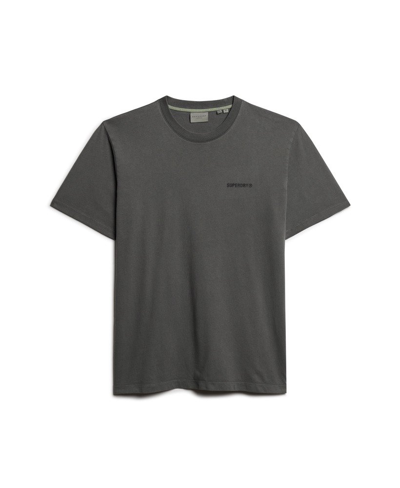 ダークスレートグレーのオーバーダイロゴルーズtシャツ