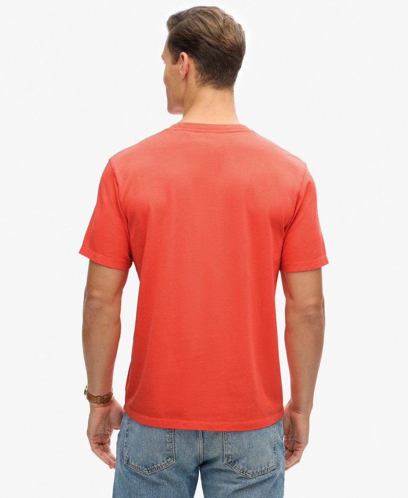 オーバーダイロゴルーズtシャツ(ホットコーラル)