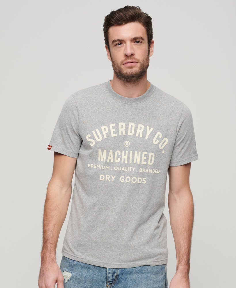 ワークウェア フロック グラフィック tシャツ(アッシュグレーマーブル)
