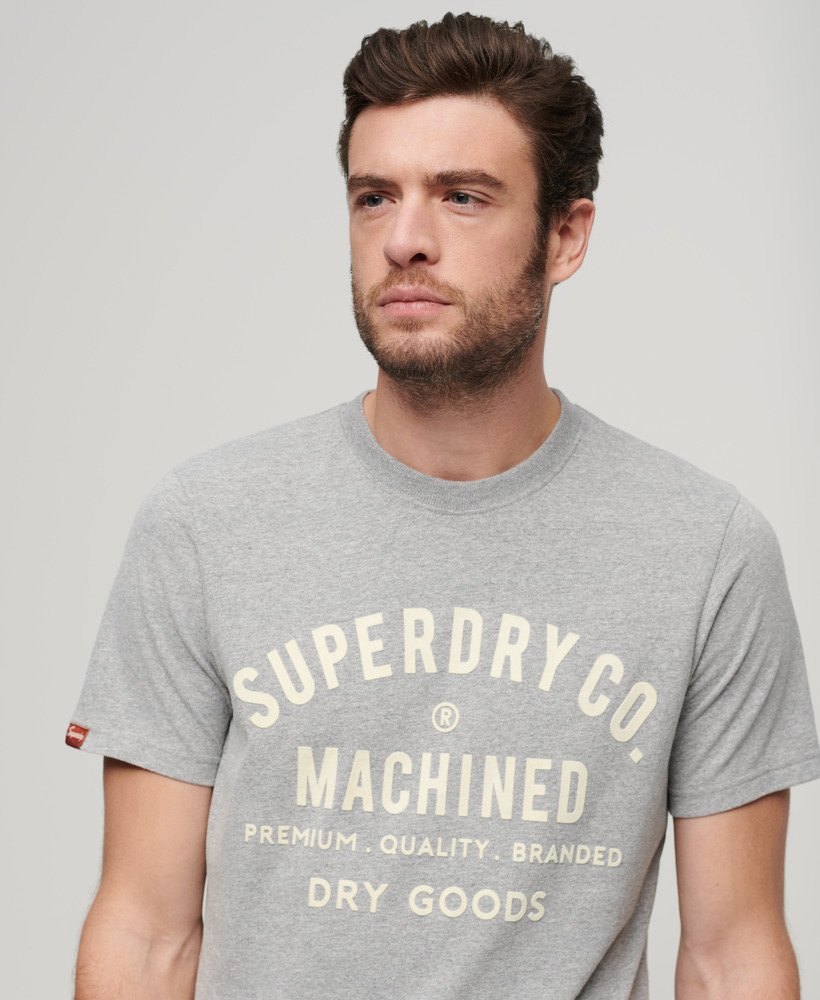 ワークウェア フロック グラフィック tシャツ(アッシュグレーマーブル)