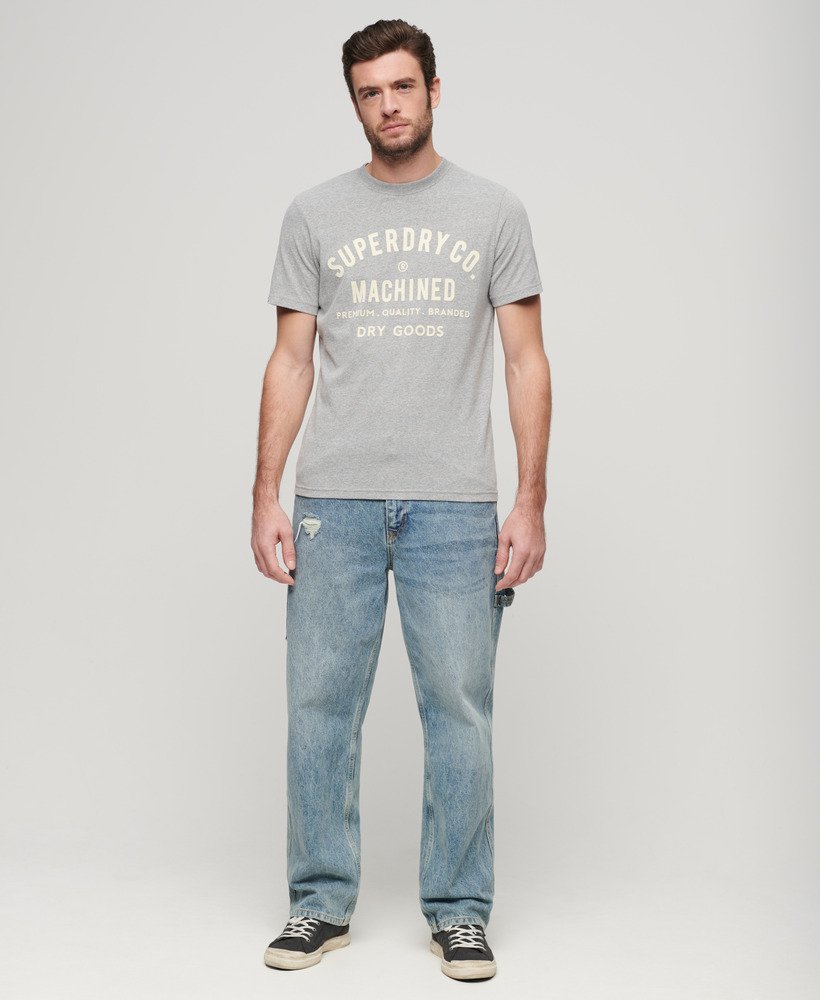 ワークウェア フロック グラフィック tシャツ(アッシュグレーマーブル)